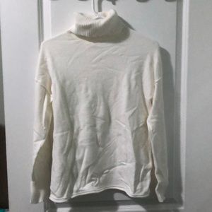 New Turtleneck sweater, white, xs